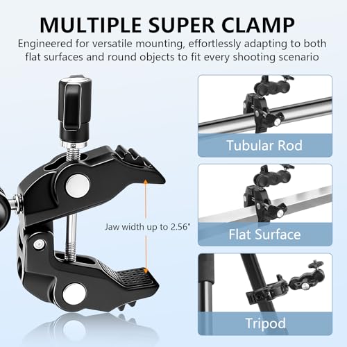 Chelhead Super Clamp Camera Mount with Phone Holder for Up to 3" Tubes - style: For Camera & Phone