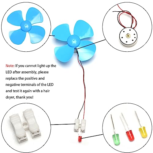 EUDAX DIY DC Power Micro Motor Wind Turbine Electricity Generator Blades Model (Pack of 2) - size: Small (Pack of 2)