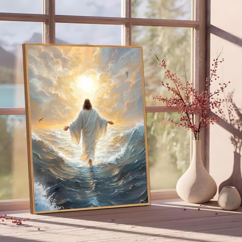 Jesus Paint by Numbers Kit for Adults Framed Canvas 12X16 in, Frameworkless - color: YH02829