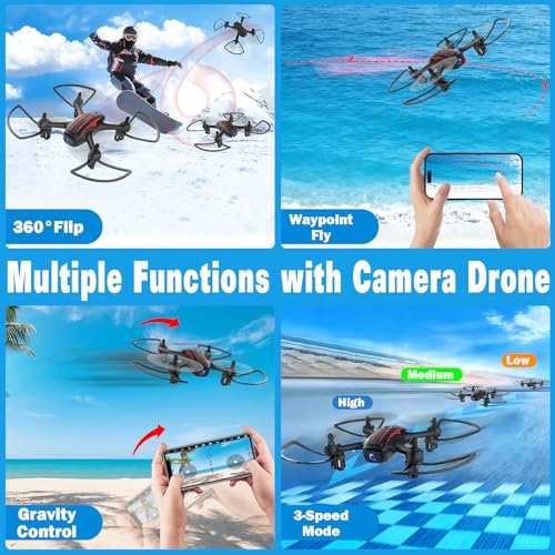 Drone with Camera 1080P HD, Mini RC Quadcopter for Kids & Adults - color: Brown