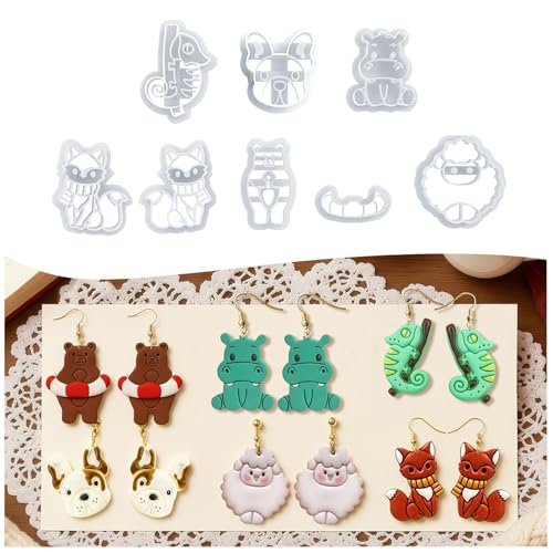 8 Pcs Cute Animal Polymer Clay Cutters Set - color: 8 Pcs Cute Animal Polymer Clay Cutters