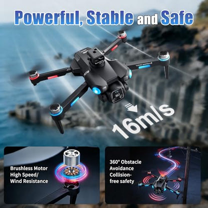 A189 GPS Drones with Camera for Adults 4K, 60Min Flight Time 4.5" HD Screen - color: Black