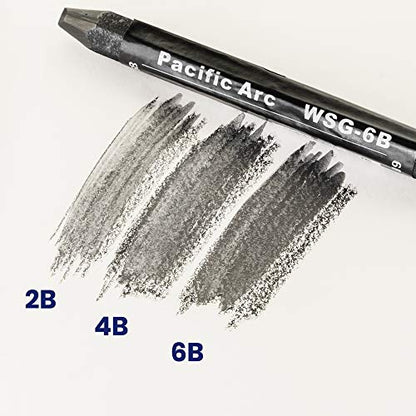 Pacific Arc Jumbo Water Soluble Graphite Sticks Set of 3, Soft 2B, 4B, 6B - style: 2B, 4B, 6B