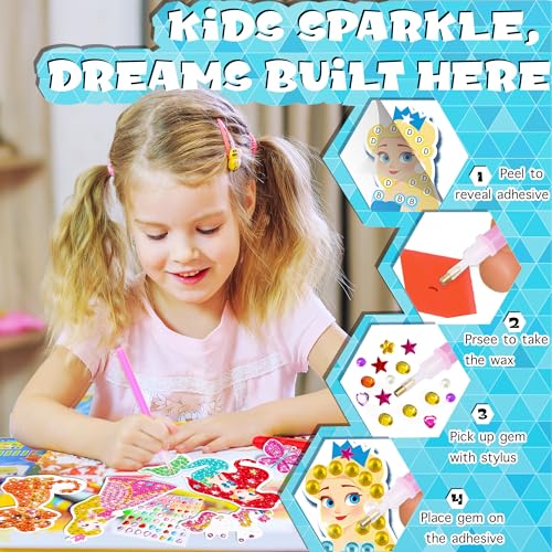 sinceroduct Diamond Art Kits for Kids, Princess Animals and Keychains - color: Gem Art Kit