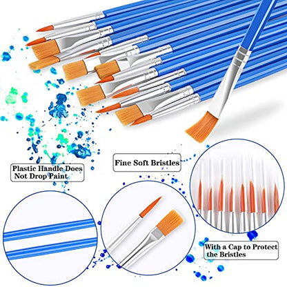 DECYOOL Paint Brushes 100 Pcs Small Round Flat Bulk for Detail Painting - style: Mix(50Flat +50Round)