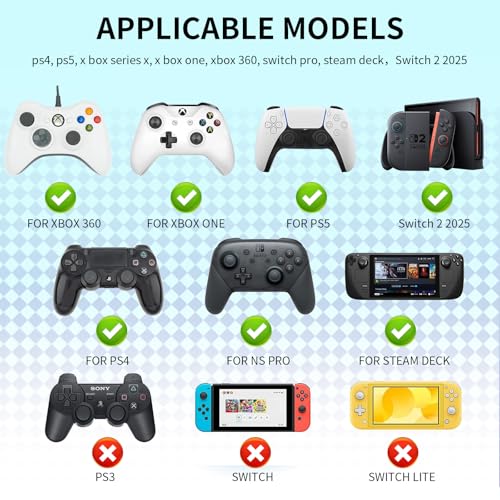 PERFECTSIGHT Cute Star Thumb Grip Caps for Switch 2, PS5, PS4, Xbox Series X/S, Xbox One, Switch PRO Controller, 4PCS Kawaii Soft Rubber 3D Analog Thumbsticks Grips Joystick Cover (Pink+Purple) - color: Pink+Purple Star
