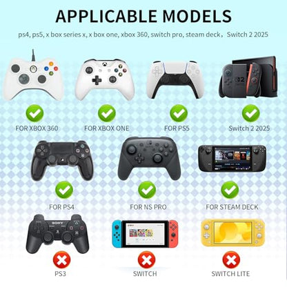 PERFECTSIGHT Cute Star Thumb Grip Caps for Switch 2, PS5, PS4, Xbox Series X/S, Xbox One, Switch PRO Controller, 4PCS Kawaii Soft Rubber 3D Analog Thumbsticks Grips Joystick Cover (Pink+Purple) - color: Pink+Purple Star