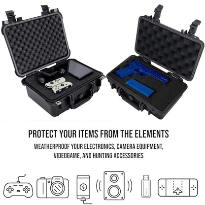Flying Camel TSA Approved Hard Gun Camera Electronics Case with Foam, Water and Shock Proof