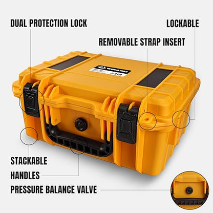 15" Large Heavy-Duty Waterproof Hard Case with Customizable Foam - color: Yellow-DIY