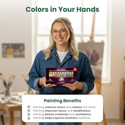 MyArtscape Oil Paint Set - 12 x 12ml Oil Paint Tubes