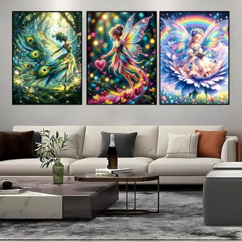 Ekuxom 3 Pack Diamond Art Kits for Adults-Fairy Diamond Painting - color: Fairy