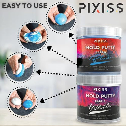 Mold Putty Silicone Mold Making Kit, Super Easy 1:1 Mix Putty, 7/8 Lb (400 Grams), Makes Strong Reusable Silicone