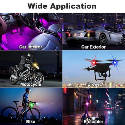 Flyant Wireless Led Strobe Lights with Remote Control,8 Colors Waterproof Anti-Collision USB CharingLed Warning Light,Wireless Led Lights for Car Drone Truck Motorcycle Aircraft Bike (8PC) - color: 8PC