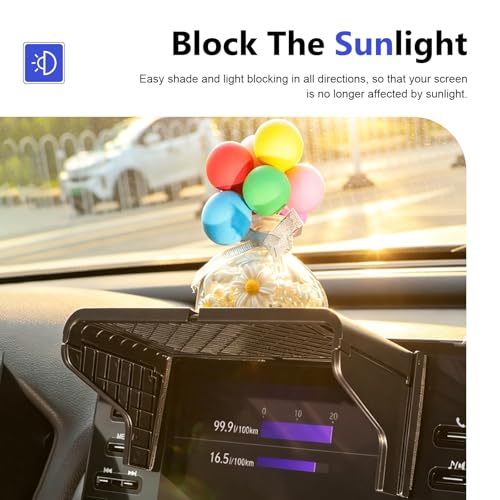 Car Navigator Visor, Anti-glare Car Dashboard Display Screen Sunshade, Adjustable Multifunction Navigator Protective Cover, Universal for Most Vehicles (Black)