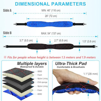 Anti-Theft Shoulder Bag Strap with RFID-Blocking Pockets - 170 Lbs - color: Blue