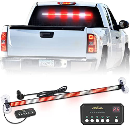 XRIDONSEN 35 inch Traffic Advisor Light Bar Red White Emergency Lights - color: Red//White