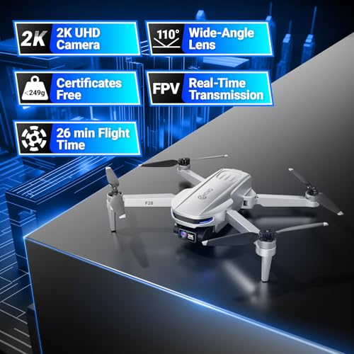 Contixo F28 GPS Drone with Camera for Adults Beginners, Foldable FPV Drone with Auto Follow, One Key Return, Waypoint Flight, Selfie Mode, 23 Min Flight Time, Carrying Case, No FAA Registration - style: F28