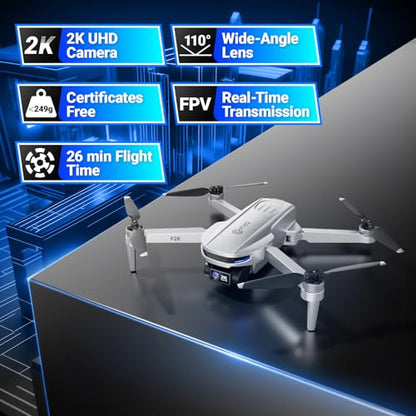 Contixo F28 GPS Drone with Camera for Adults Beginners, Foldable FPV Drone with Auto Follow, One Key Return, Waypoint Flight, Selfie Mode, 23 Min Flight Time, Carrying Case, No FAA Registration - style: F28