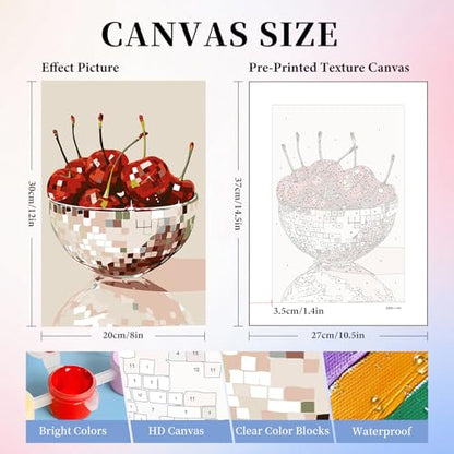 Camocin 6 Pack Paint by Numbers Kit for Adults, Disco Canvas Painting Set - color: Disco-1