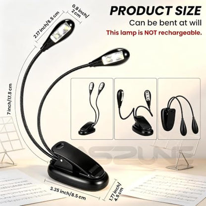 Music Stand Lights Clip On 30Pack,Dual Arm USB and AAA Battery Black - color: Black, size: 30Pack