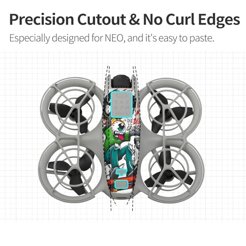 CAPART Removable Sticker for DJI NEO Drone, Drone Skin Decorative Stickers Bubble Free (Pack D)