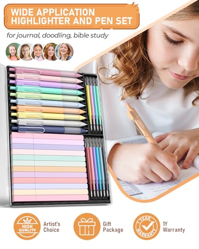 Nicpro 37PCS Metal Mechanical Pencil Set with 33PCS Aesthetic Highlighter and Gel Pen set