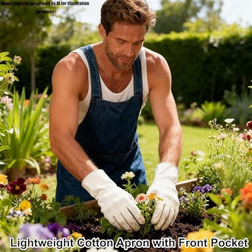 Adult Cross Back Apron, Stain Resistant Cotton Apron with Pockets ﻿ - color: A