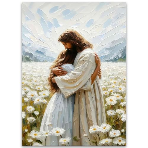 Jesus Paint by Numbers Kit for Adults Framed Canvas 12X16 in, Frameworkless - color: YH02116