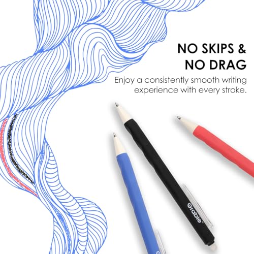 Grabie Erasable Gel Pens, 6 Pack Black Blue Red 0.7 mm Medium Point - color: Black/Blue/Red