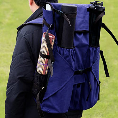 JJRING Heavy Duty Plein Air Artist Backpack With Handheld Strap, Blue - color: blue