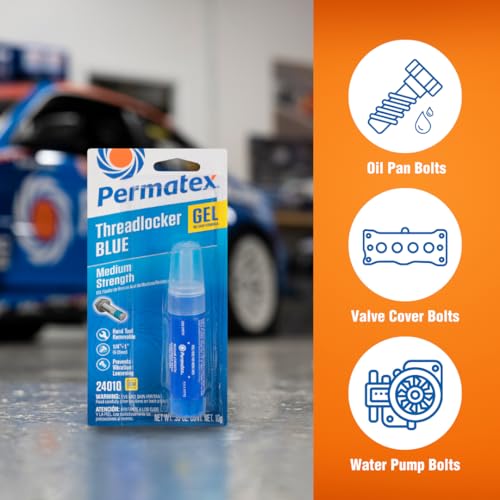 Permatex 24010 Medium Strength Threadlocker Blue Gel, 10 g Gel Twist Applicator - size: 10 ml, style: Gel - Medium Strength