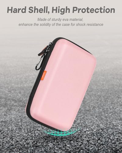 Gentle-Pink Hard Shell Carrying Case for External Hard Drive - color: Gentle-Pink