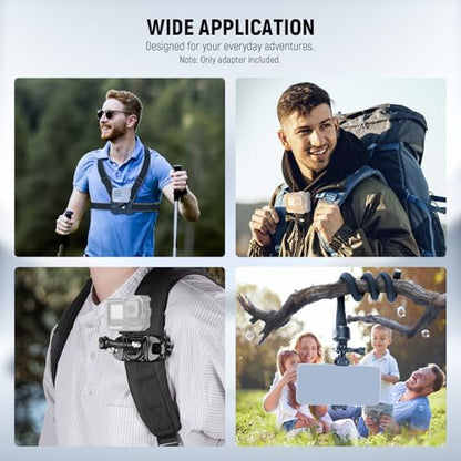 NEEWER Action Camera Tripod Mount Adapter with 1/4", Aluminum Alloy, GP-81 - style: GP-81