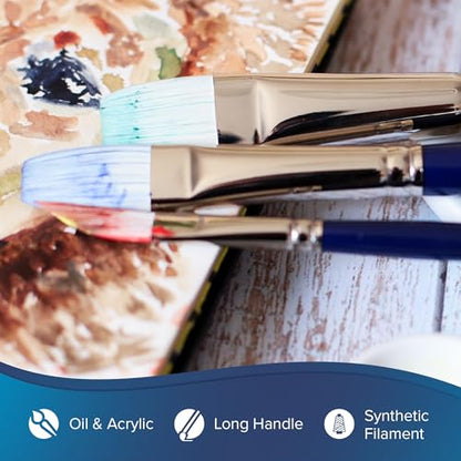 Silver Brush Limited Bristlon Multi-Length Filbert Oil Paintbrush Set, 5pc - color: Multilength Filbert Set, size: 5 count