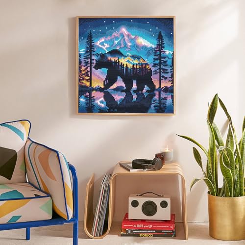 Diamond Art Kits for Adults, Bear DIY 5D Diamond Painting for Beginners - color: BLKJDP17