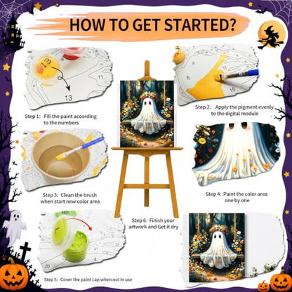 SUJINMEI Ghost Paint by Numbers Kit for Adults Without Frame 16X20 inch - color: MT23186-US