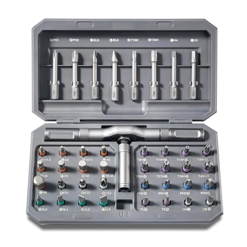 42-in-1 Magnetic Ratchet Screwdriver Set, Multi Bit Modular Tool Kit with S2 Alloy Steel Bits, Built-in Magnetizer & Telescoping Extension for Electronics, Drone, Computer, Home Repair Gift for Men