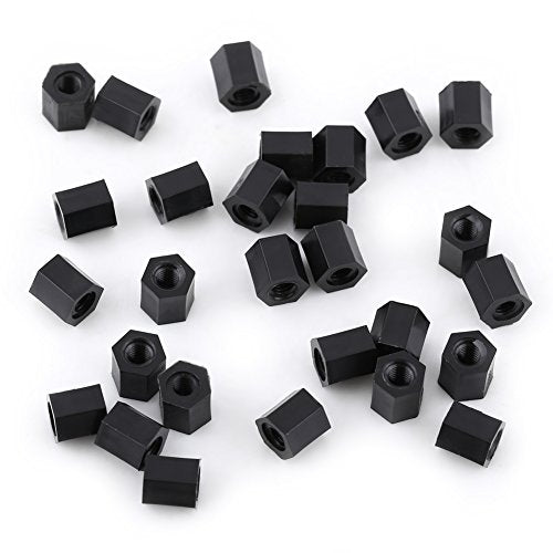 M3 Nylon Hex Standoffs, 5mm Length PA66 Black - size: M3*5
