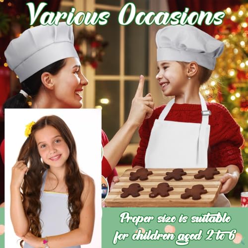 Handepo Kids Aprons Bulk Adjustable Child Painting Chef - color: White, size: 7-13years