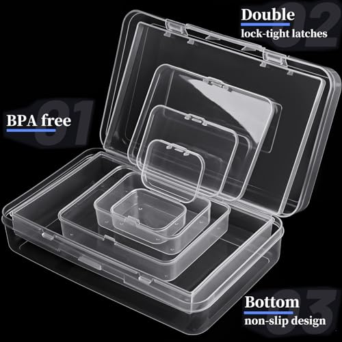 Clear Small Plastic Storage Containers with Lids, 28 Pack - size: 5 Size 28 Pcs