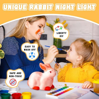 Paint Your Own Bunny Lamp Kit, DIY Rabbit Night Light Craft Kits for Kids - color: Bunny Lamp