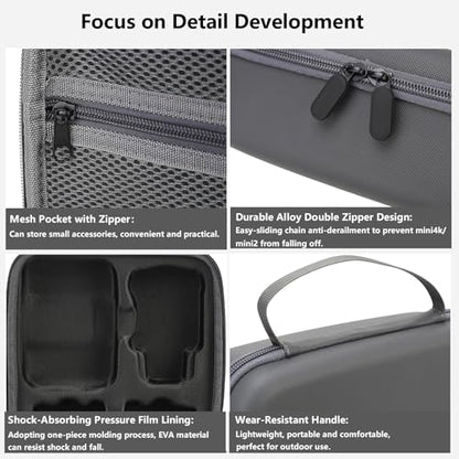 Storage Bag for DJI Mini 4K-Hard Shell Travel Carrying case Compatible with DJI Mini 4K/2/2 SE Drone and Accessories - color: Grey