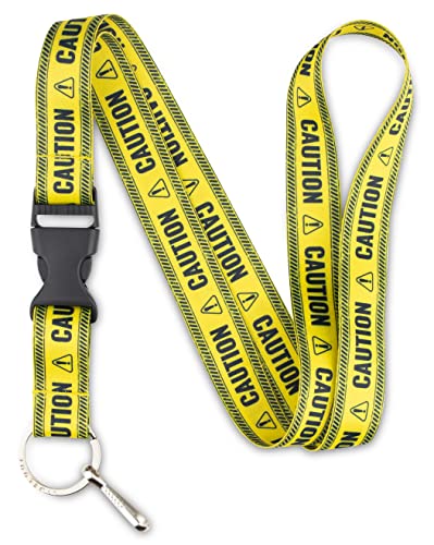 Limeloot Lanyard for Keys, ID Badge, Accessories | Neck Lanyard for Men and Women with Quick Release Buckle and Flat Ring - color: Caution