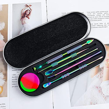 6-Piece Wax Carving Tool Set, Double-Ended Stainless Steel, Rainbow - color: Rainbow Color
