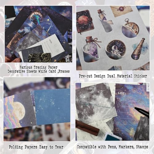 Diuhofart Star Trails Scrapbooking Kit, 128 Pcs Journal Set - color: Star Trails Postman