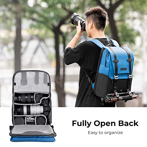 K&F CONCEPT Camera Backpack, 20L Camera Bags for Photographers - color: 05-blue