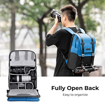 K&F CONCEPT Camera Backpack, 20L Camera Bags for Photographers - color: 05-blue