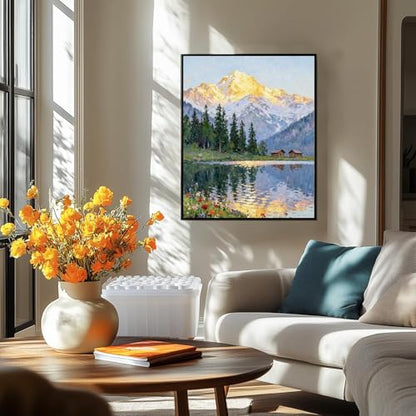 ARPADAMO Snowy Mountains Diamond Art Kits for Adult Diamond Painting12x16in - color: DP04092