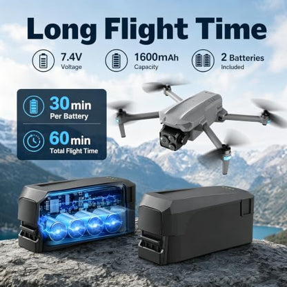 GPS Drones with Camera for Adults EIS 4K Video, 8K Photo, 60Mins Flight - color: MX02-2B