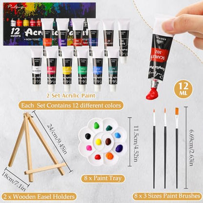 Cholemy 36 Pcs Paint and Sip Kit Gift for Adults 8''x10'',Plants Animals - style: Plants Animals